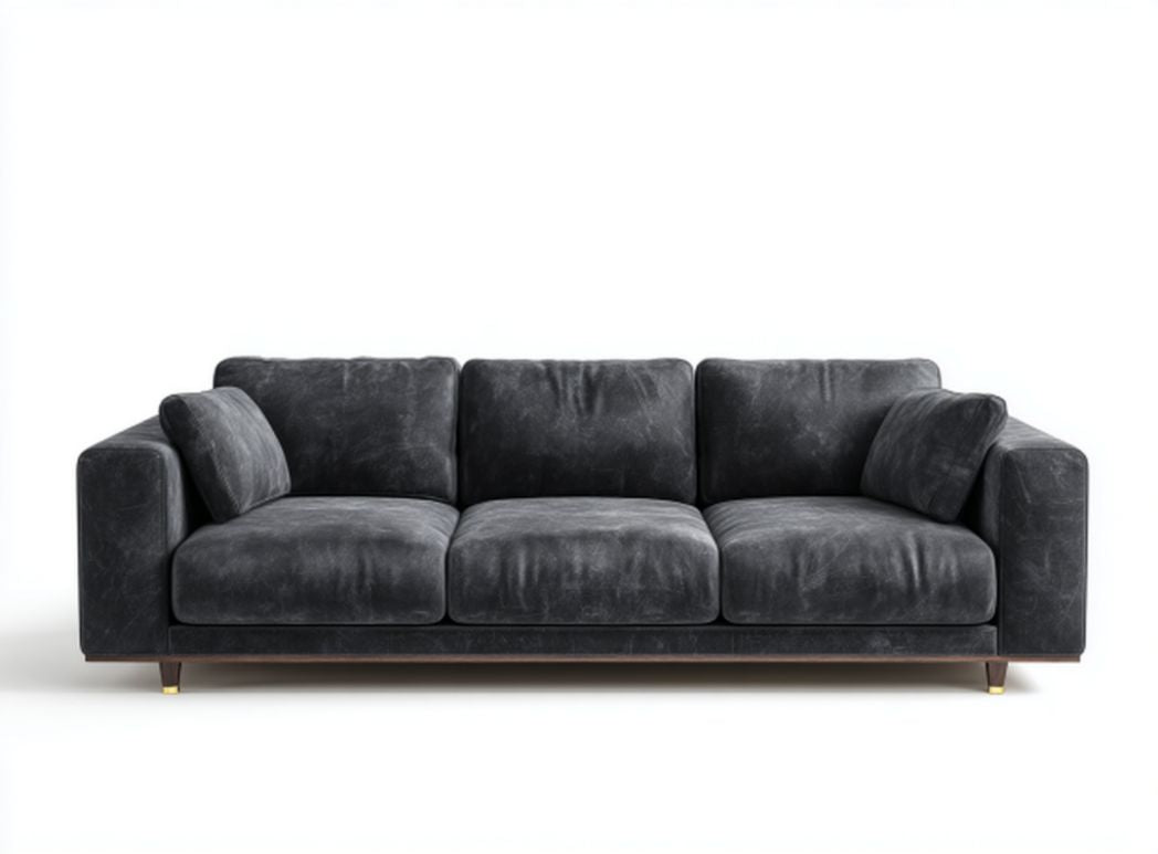 Divano in tessuto beige con cuscini decorativi 200 x 90 x 85cm