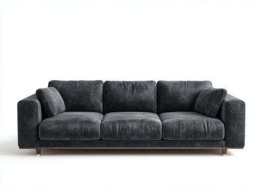 Divano in tessuto beige con cuscini decorativi 200 x 90 x 85cm