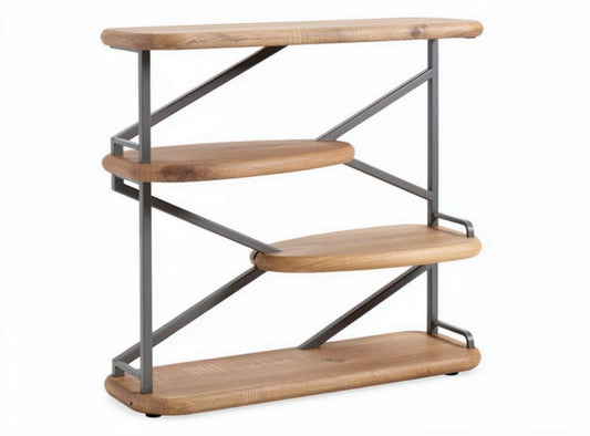 Scaffale in legno con struttura metallica dimensioni 80 x 30 x 90cm