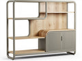 Mobile da soggiorno in metallo e legno di dimensioni 120 x 40 x 150cm