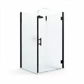 Box doccia in vetro temperato 80 x 80 x 200cm con profilo nero opaco