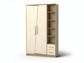 Armadio in legno bianco con scaffali e cassetti dimensioni 150 x 80 x 200cm
